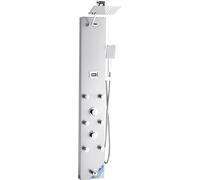 Sistema de columna de acero inoxidable con panel de ducha, cabezal de lluvia y chorros de masaje