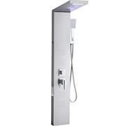 Sistema de columna para ducha con panel de acero inoxidable, cabezal de lluvia y 5 modos de funcionamiento