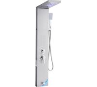 Sistema de columna para ducha con panel de acero inoxidable, cabezal de lluvia y 5 modos de funcionamiento