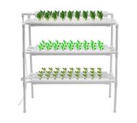 Sistema de cultivo hidropónico, sistema de plantas hidropónicas con 90 espacios de plantación, sistema de cultivo de tubos UPVC de 3 niveles, ahorro de agua, torre hidropónica, kit de inicio