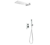 vidaXL Sistema de ducha Torre con panel fijo y cabezal relajante Acero inoxidable 201 Plateado