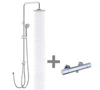 Sistema de ducha de pared | Juego de ducha moderno con termostato, ducha de lluvia y rociador para bidé