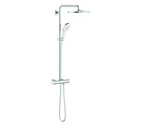Sistema de ducha Grohe Rainshower SmartActive 310 con mezclador termostático, para montaje en pared, 26647LS0, Color: Blanco Luna