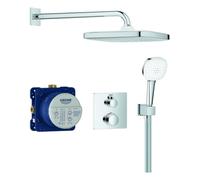 Sistema de ducha Grohtherm Cube de Grohe, juego completo que incluye cuerpo de instalación empotrado, Tempesta 250 Cube Rainshower y Tempesta Cube 110 ducha de mano., 34871000