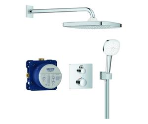Sistema de ducha Grohtherm Cube de Grohe, juego completo que incluye cuerpo de instalación empotrado, Tempesta 250 Cube Rainshower y Tempesta Cube 110 ducha de mano., 34871000