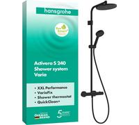 Hansgrohe Activera S conjunto bañera/ducha a pared con termostato con rociador con efecto lluvia negro 28083670