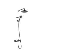 Hansgrohe Conjunto de ducha Vernis Blend con termostato, rociador lluvia 200 mm, negro mate 26276670