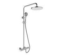 Sistema de ducha LAUFEN CityPro Liberty, con termostato, ducha mural giratoria x250mm, incl. teleducha y flexo de ducha, HF501957100600