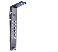 Sistema de Ducha Luz LED Panel de Ducha Cascada Ducha de Lluvia Juego de Grifo SPA Masaje Jet Baño Columna de Ducha Ducha Mezclador Grifo Torre, Negro 8007