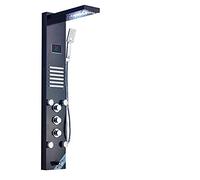 Sistema de Ducha Luz LED Panel de Ducha Cascada Ducha de Lluvia Juego de Grifo SPA Masaje Jet Baño Columna de Ducha Ducha Mezclador Grifo Torre, Negro 8004