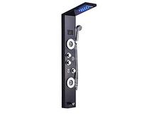 Sistema de Ducha Luz LED Panel de Ducha Cascada Ducha de Lluvia Juego de Grifo SPA Masaje Jet Baño Columna de Ducha Ducha Mezclador Grifo Torre, Negro 8006