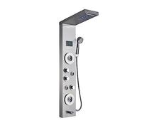 Sistema de Ducha, Nuevo grifo de ducha baño negro/cepillado lujo, Panel LED, mezclador bañera columna con pantalla temperatura mano(D)