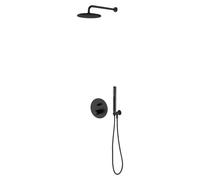 Sistema de ducha OLTENS Hamnes con grifo empotrado, ducha de mano y ducha de techo redonda de 22 cm de diámetro