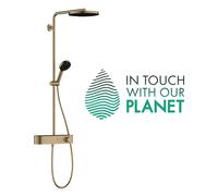 Sistema de ducha Pulsify S 260 de hansgrohe de 1 chorro, con ahorro de agua (EcoSmart) y ShowerTablet Select 400, 24221140, Color: Bronce cepillado