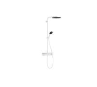Sistema de ducha Pulsify S 260 de hansgrohe de 1 chorro, con ahorro de agua (EcoSmart) y ShowerTablet Select 400, 24221700, Color: Blanco Mate