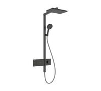 Sistema de ducha Raindance Alive Q 210/340 EcoSmart de 2 chorros con ShowerSelect Comfort de hansgrohe, 24591340, Color: Cromo negro cepillado