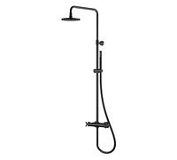 Steinberg 250 conjunto de ducha a pared con termostato con rociador con efecto lluvia negro 2502721S