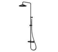 Sistema de ducha Steinberg Serie 315 con ducha mural LED, 3152721S, Color: negro mate