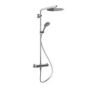 Laufen Twinplus - Conjunto de ducha con termostato, diámetro 30 cm, 3 chorros, cromo HF905457100600