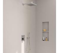 Sistema de ducha Villeroy & Boch Taro, que incluye soporte para ducha, ducha de mano y grifo monomando empotrado