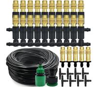 Sistema de enfriamiento por nebulización para exteriores, boquillas atomizadoras de latón para riego de jardín, manguera de 4/7mm para Patio e invernadero, 1/4 pulgadas, 5M-30M D-10PCS