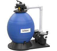 Sistema de filtración de arena Wiltec de 750 W, con depósito de filtro de 71 litros y bomba autocebante de 20.000 l/h. Bomba de filtración de arena, bomba para piscina