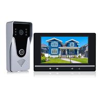 Sistema de intercomunicación de video con cable, con monitor de 7 pulgadas y cámara de timbre de aleación de aluminio, kits de intercomunicación de timbre de video con cable, compatible con audio de