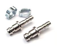 Sistema de limpieza de ventanas con poste de alimentación de agua, serie 21, conector rápido macho con cola de manguera de 6 mm x 2 + clip O x 2