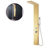 vidaXL Sistema de panel de ducha acero inoxidable 201 dorado