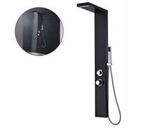 vidaXL Sistema de panel de ducha aluminio negro mate