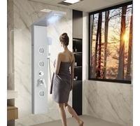 Sistema de Panel de Ducha LED Columna de Hidromasaje - Panel de Ducha de Acero Inoxidable con Lluvia, Cascada, Masaje y Ducha de Mano