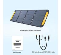 Sistema de panel solar plegable - 220W - 48V - Kit de energía solar portátil - Resistente al agua, ideal para exteriores y camping