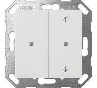 Sistema de pulsadores KNX-Taster System 55, interruptor de dos vías sin imprimir/con flechas, color blanco brillante, compatible con KNX Secure, 1 unidad.