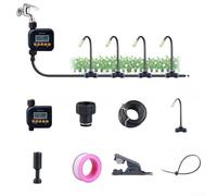 Sistema de riego automático, kit de aspersor ajustable de 360° con temporizador para riego de jardín, juego de tubos de polietileno de 5 m a 30 m (5 m)
