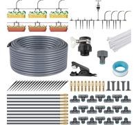 Sistema de Riego Jardín Automático, Kit Riego por Goteo, 20M Micro Riego Sistema con Ajustable Boquilla de latón, 360° Boquilla para Invernadero Césped Patio Terraza Paisaje Huerto, ⌀6mm