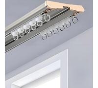 Sistema de riel de cortina doble resistente, juego de rieles deslizantes silenciosos montados en el techo para dormitorio, sala de estar, divisor de hospital, cortina de ducha, sin ruido