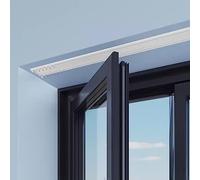 Sistema de riel de montaje en techo de doble puerta, riel deslizante de aluminio blanco de 2,5 m para techo bajo, ideal para patio, hospital, caravana, ducha y barras para colgar en la pared