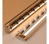 Sistema de riel LED silencioso de aluminio ajustable de 5 m de longitud, color champán, ideal para separadores de habitaciones, versátil decoración del hogar