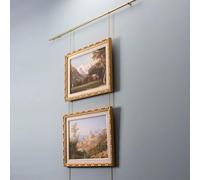 Sistema de riel para Colgar Cuadros de latón Personalizable - Kit de decoración de Pared Estilo francés con Cable para Colgar Cuadros de 95 cm para exhibición de Arte en la Sala de Estar, de