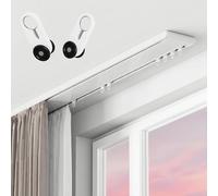 Sistema de rieles dobles para cortinas, diseñado para montaje en techo