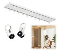 Sistema de rieles para cortinas de aluminio robusto, diseñado para montaje en techo