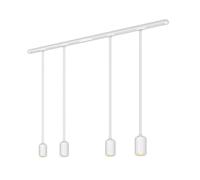Briloner RAIL 230 V sistema de riel, blanco, 4 colgantes, longitud 1,5 m