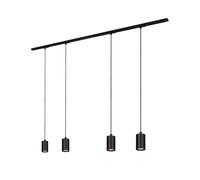 Sistema de rieles Rail Juego completo 4x GU10 péndulo alimentación negro 1,5 m