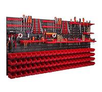 Sistema de rodamientos, estante de pared, 1728 x 780 mm, soportes para herramientas, 88 unidades Cajas apilables