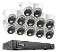 Sistema de seguridad de 16 canales con 12 cámaras de 12 megapíxeles y visión nocturna inteligente de doble luz