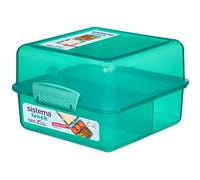 Sistema fiambrera con compartimentos | Lunch Cube de 1,4 l | Recipiente para guardar alimentos con tapa | Sin BPA | Colores variados