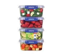 Sistema KLIP IT PLUS recipientes de almacenamiento de alimentos | 1 L | Juego de 4 recipientes herméticos | Sellado hermético | Clips de cierre fácil