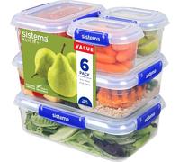 Sistema KLIP IT PLUS recipientes para guardar alimentos | Juego de recipientes herméticos de 6 unidades (2 x 400 ml3 x 1 l1 x 2,2 l) | Sellado a prueba de fugas | Clips de cierre sencillo