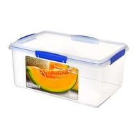 Sistema KLIP IT recipiente para guardar alimentos | 9,67 l | Fiambrera con tapa apilablehermética y apta para el frigorífico y el congelador | Sin BPA | Clips azules | 1 unidad