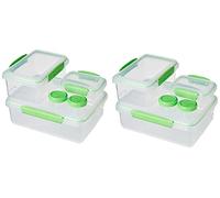 Sistema Klip IT recipientes para guardar alimentos | 6 tapas de plástico | 4 tarros Dressing To Go | Sin BPA | 10 aptos para congelador, frigorífico y despensa
